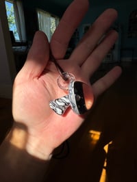 Image 5 of White and black opal cluster gazer mushroom Pendy