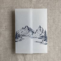 Image 6 of Mountain sketch printed vellum wrap for 5x7 cards PACK of 10