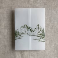 Image 2 of Mountain sketch printed vellum wrap for 5x7 cards PACK of 10