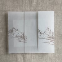 Image 5 of Mountain sketch printed vellum wrap for 5x7 cards PACK of 10