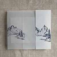 Image 7 of Mountain sketch printed vellum wrap for 5x7 cards PACK of 10