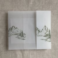 Image 3 of Mountain sketch printed vellum wrap for 5x7 cards PACK of 10