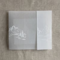 Image 9 of Mountain sketch printed vellum wrap for 5x7 cards PACK of 10