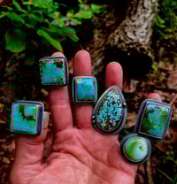Image 1 of River Ring 1 - Royston Turquoise Statement Ring Sterling Silver Wide Band