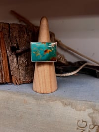 Image 1 of Royston Turquoise Rectangular Ring Sterling Silver