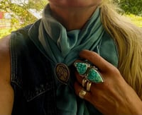 Image 1 of Kingman Red Web Turquoise Ring Sterling Silver .