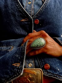 Image 2 of Number 8 Turquoise Statement Ring Sterling Silver