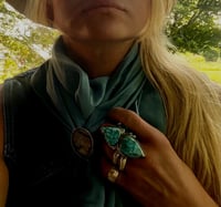Image 3 of Kingman Red Web Turquoise Ring Sterling Silver .