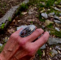 Image 2 of Graveyard Plume Point Agate Sterling Silver Ring