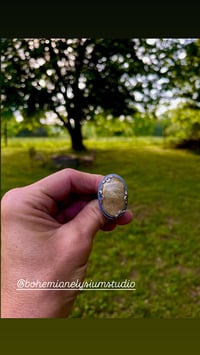 Image 3 of Rutilated Quartz Flower Statement Ring Sterling Silver