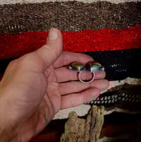 Image 3 of Gary Green Jasper Two Stone Open Style Ring Sterling Silver