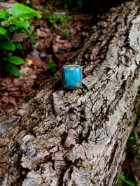 Image 4 of River Ring 1 - Royston Turquoise Statement Ring Sterling Silver Wide Band