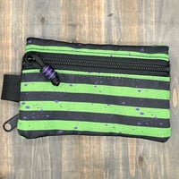 Image 1 of Flippin EDC Wallet XL - Black and Green Stripes with Purple Flecks.