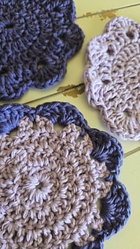 Image 3 of Grape crush crochet coaster set 