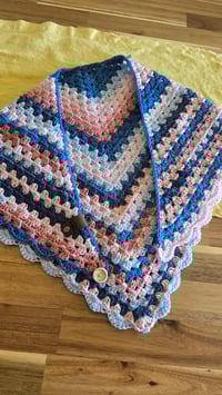 Image 5 of Pink and blue shawl - size XS 