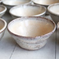 Image 11 of Three Rustic Prep Bowls in Milk and Honey Glaze, Handcrafted Small Bowls, Made in the USA