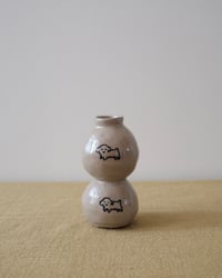 Image 2 of Double stacked mini vase with twin dogs 