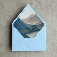 Image 2 of Mountain sketch printed A7 envelope liner PACK of 10