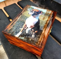 Image 2 of Wood burned Flamed Photo Box Custom
