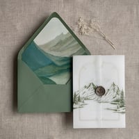 Image 8 of Mountain sketch printed A7 envelope liner PACK of 10