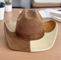 Image 2 of Blank Patchwork Suede Cowboy Hat