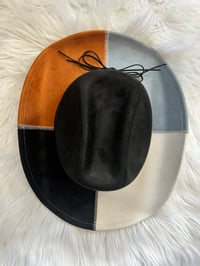 Image 4 of Blank Patchwork Suede Cowboy Hat