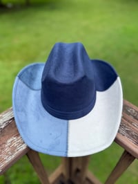 Image 5 of Blank Patchwork Suede Cowboy Hat