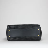 Image 7 of Donna Karan Valley Stream Woven Buckle Small Tote - Black/Gold