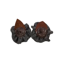 Image 2 of Black and Gray Felt Rustic Flower (Set of two)