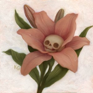 Image of Pink Lily Momento Mori Painting