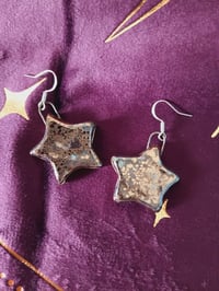 Image 2 of Star Earrings - Vintage Gold
