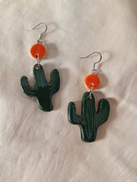 Image 2 of Saguaro Cactus and Sun Earrings 