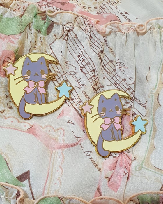 Image of Galactic Moon Kitty Enamel Pin
