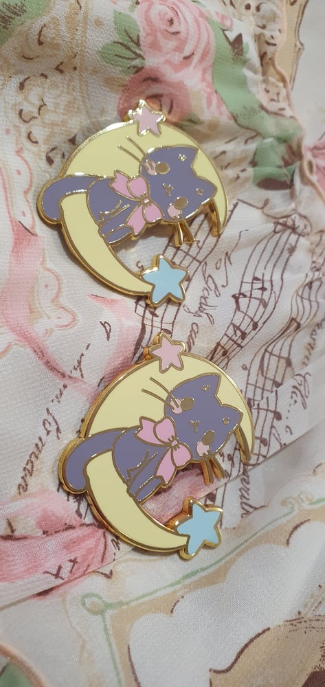 Image of Galactic Moon Kitty Enamel Pin