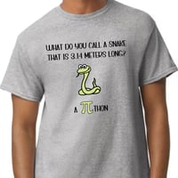 Image 2 of pi thon / python funny math teaching shirt