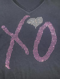 Image 4 of The Weeknd Rhinestone XO T shirt, New, Women’s Vneck, Gildan 100% Cotton