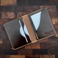 Image 3 of "Benny" Folded Bifold Wallet (Olive Brown)