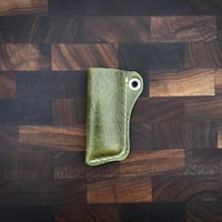 Image 3 of BIC Lighter Sleeve (Vintage Cow Hide & Green Crumble)