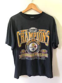 Pittsburgh Steelers Super Bowl XXX Single Stitch 90s BLK T-Shirt Size L Made In USA On Global Basics
