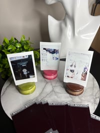 Image 3 of Macaron Polaroid Photo Holders set; Chocolate, Strawberry, and Matcha