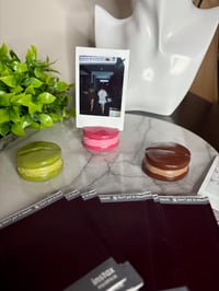 Image 4 of Macaron Polaroid Photo Holders set; Chocolate, Strawberry, and Matcha