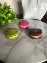 Image 5 of Macaron Polaroid Photo Holders set; Chocolate, Strawberry, and Matcha