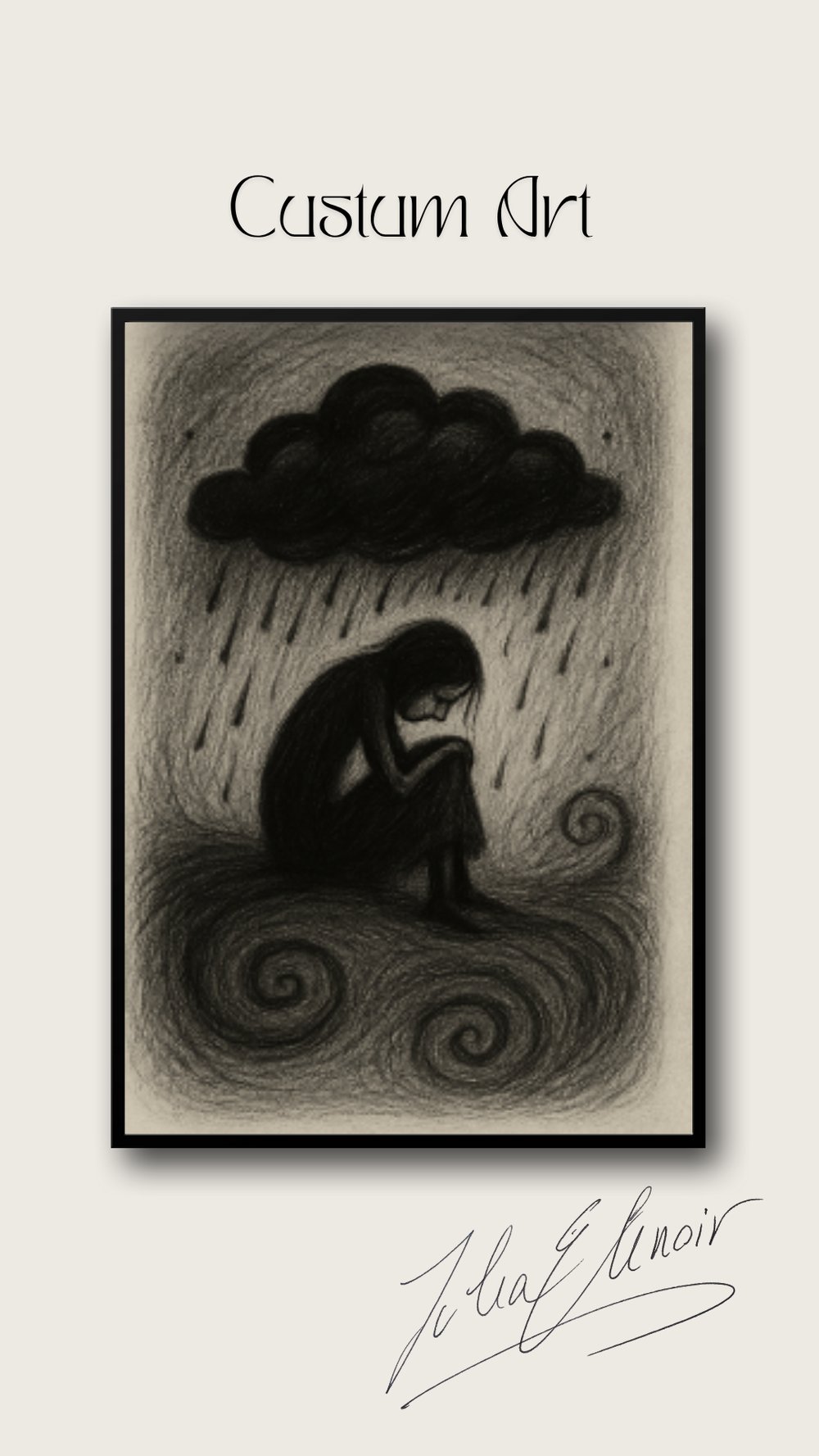 Dark Sketches for the Mind 🎨 Illustrated Mental Health Postcards by Julia Elenoir