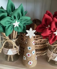 Image 3 of Large Red & Green Rustic Christmas Tree - 25cm