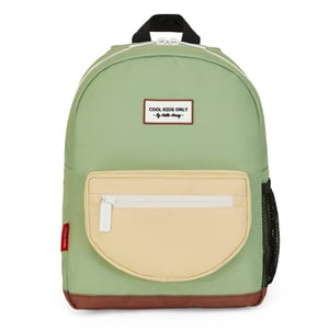 Image of Mochila escolar verde almendra y amarillo pálido talla 2-5 años y +6 años