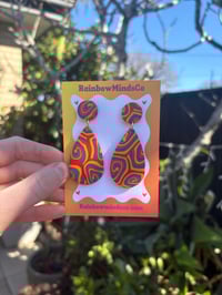 Image 2 of Cosmic swirl polymer clay earrings 