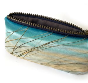 Image of Seascape grasses, velvet zipper pouch