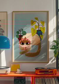 Image 3 of Babushka Cat Art Print