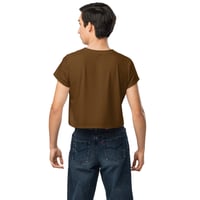 Image 7 of Crop Tee - Jack O Lantern Retro Orange Glow (Brown)