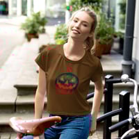 Image 8 of Crop Tee - Jack O Lantern Retro Orange Glow (Brown)